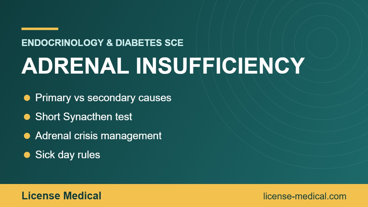 Adrenal Insufficiency and Adrenal Crisis: High-Yield Topics for the Endocrinology SCE